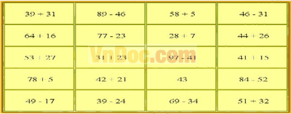 Đề thi Violympic Toán lớp 2 vòng 3