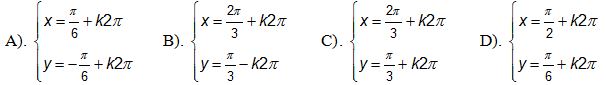 Bài tập trắc nghiệm phương trình lượng giác Bài tập trắc nghiệm phương trình lượng giác