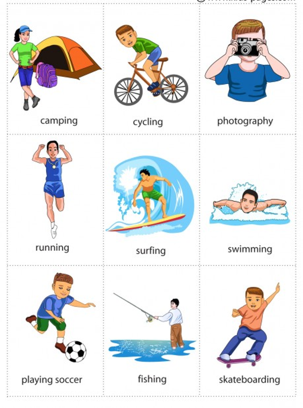 Từ vựng và Các cách để nói về Sở thích bằng tiếng Anh Học từ vựng tiếng anh qua hình ảnh