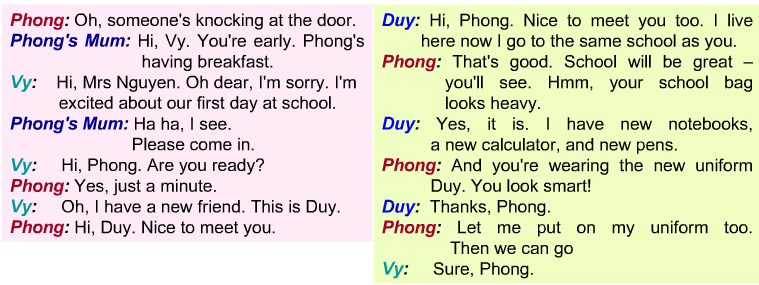 Câu hỏi số 5 bài tập tiếng Anh lớp 6 chương trình mới Unit 1