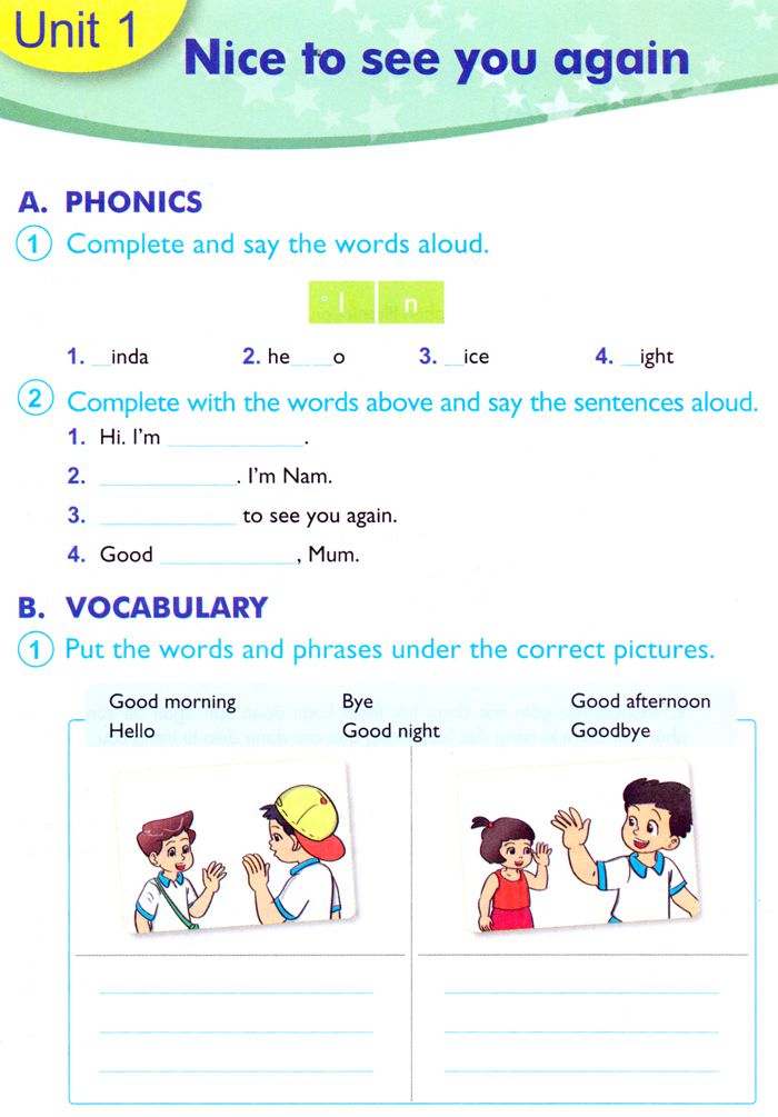 Tiếng Anh 4 Đề thi giữa học kì 1 lớp 4 môn Tiếng Anh