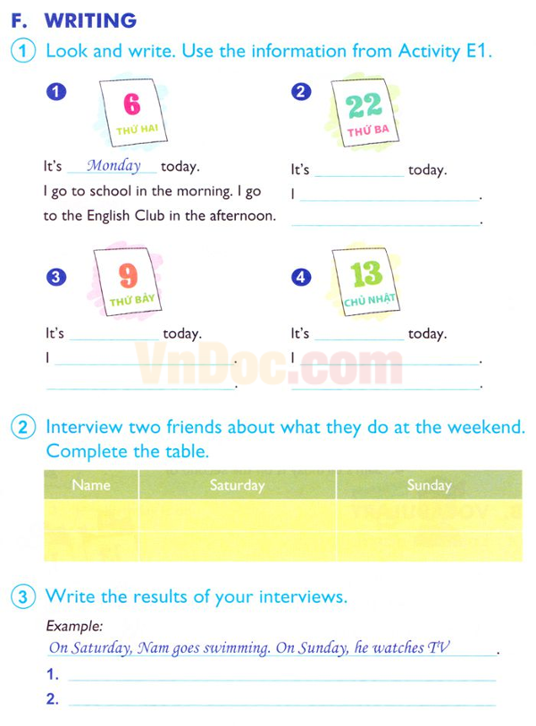Unit 3 What day is it today?