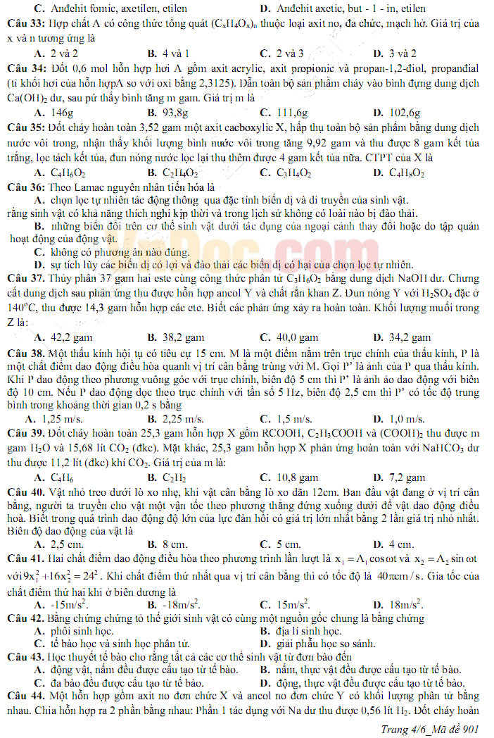 Đề thi thử THPT Quốc gia năm 2017 bài thi Khoa học tự nhiên trường THPT chuyên Longoni Chelsea Đề thi thử THPT Quốc gia năm 2017 bài thi Khoa học tự nhiên trường THPT chuyên Longoni Chelsea