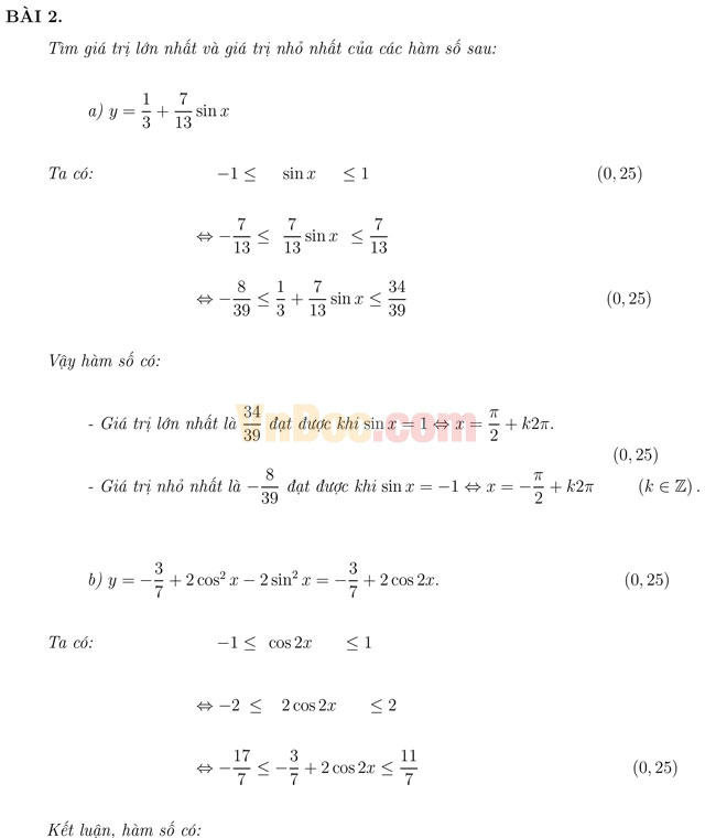 Đề thi khảo sát chất lượng đầu năm môn Toán lớp 11 có đáp án