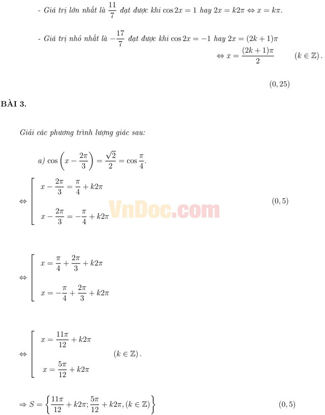 Đề thi khảo sát chất lượng đầu năm môn Toán lớp 11 có đáp án