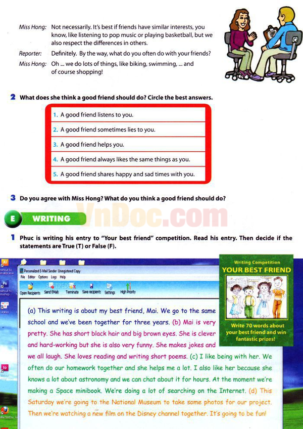 Bài tập tiếng Anh lớp 6 Thí điểm Unit 3: My Friends Bài tập tiếng Anh lớp 6 Thí điểm Unit 3