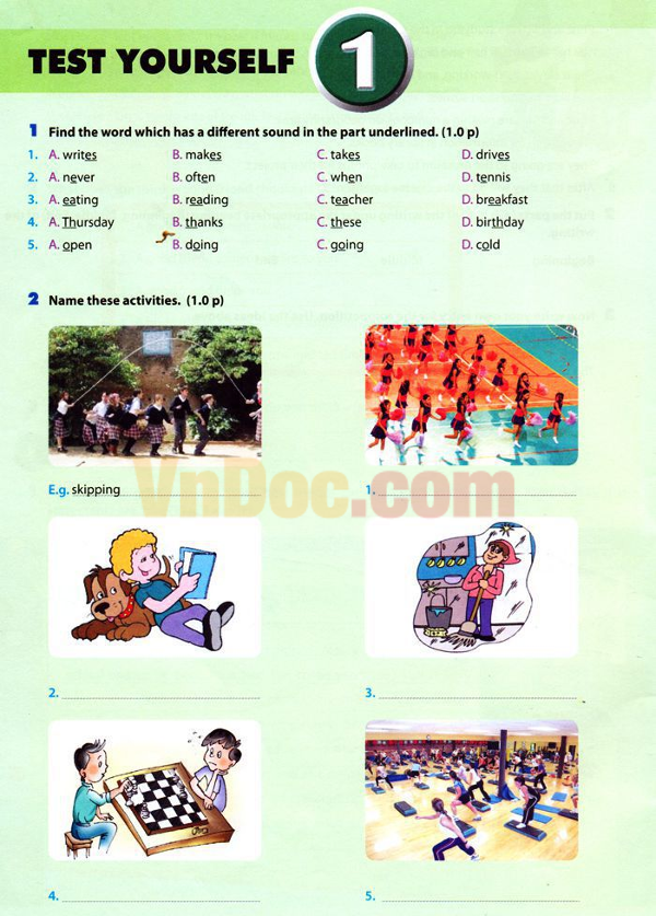 Đề kiểm tra Tiếng Anh lớp 6 Chương trình mới có đáp án Đề kiểm tra Tiếng Anh lớp 6 Chương trình mới