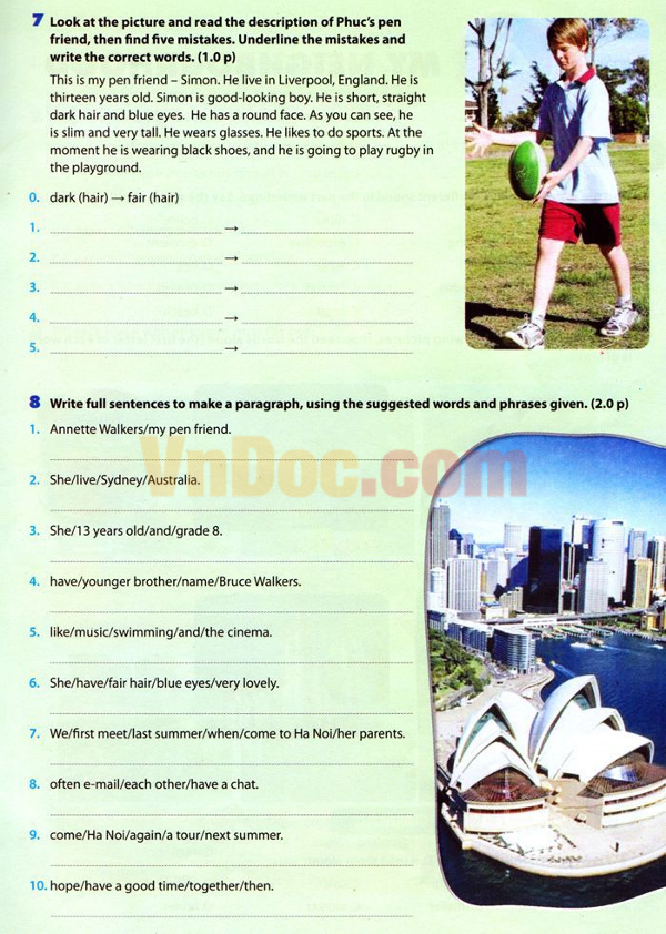 Đề thi giữa kì 1 lớp 6 môn Tiếng Anh Chương trình mới Đề KSCL môn Tiếng Anh lớp 6 Chương trình mới