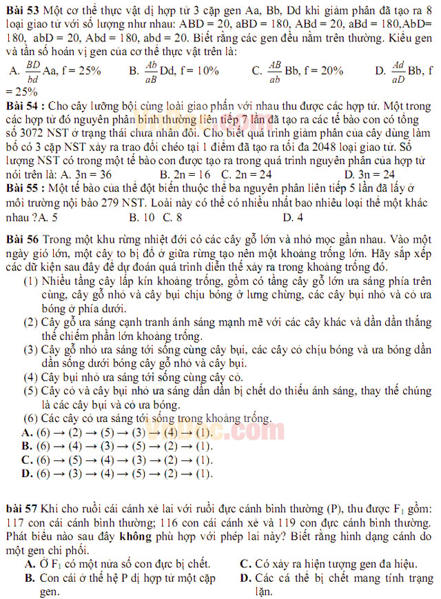 Đề thi thử THPT Quốc gia năm 2017 bài thi Khoa học tự nhiên - Đề số 1