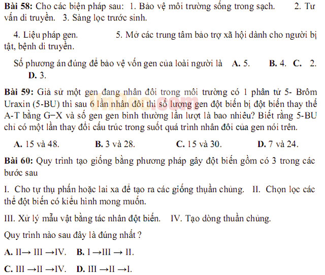 Đề thi thử THPT Quốc gia năm 2017 bài thi Khoa học tự nhiên - Đề số 1