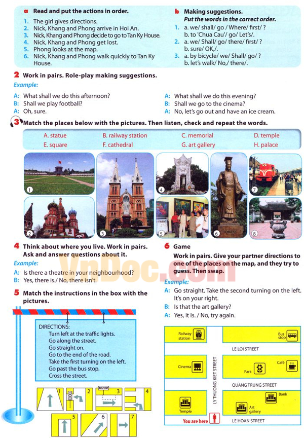 Tiếng Anh lớp 6 Chương trình mới Unit 4: My Neighborhood Giáo án Tiếng anh 6 thí điểm - Unit 4