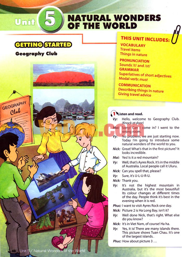 Tiếng Anh lớp 6 Chương trình mới Unit 5: Natural wonders of the word