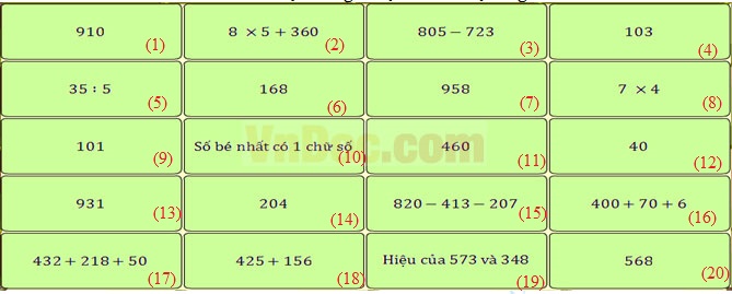 Đề thi Violympic Toán lớp 3 vòng 3 Đề thi Violympic Toán lớp 3 vòng 3