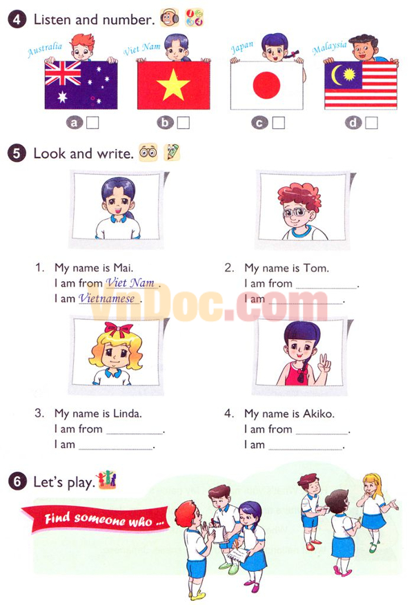 Giáo án tiếng anh lớp 4 theo chương trình mới Bài tập Tiếng Anh lớp 4 Chương trình mới Unit 2: I'm from Japan