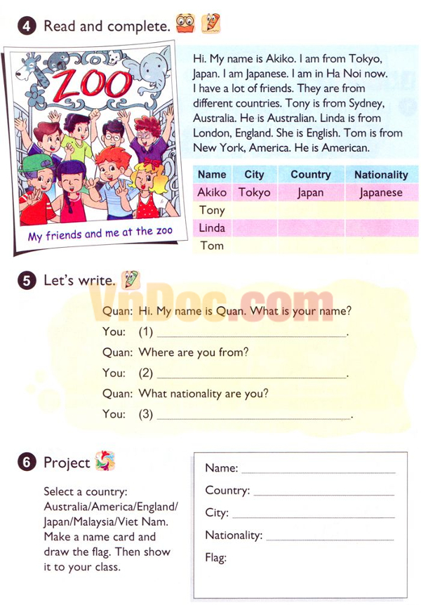 Bài tập tiếng Anh lớp 4 Unit 2 Bài giảng English 4 Unit 2