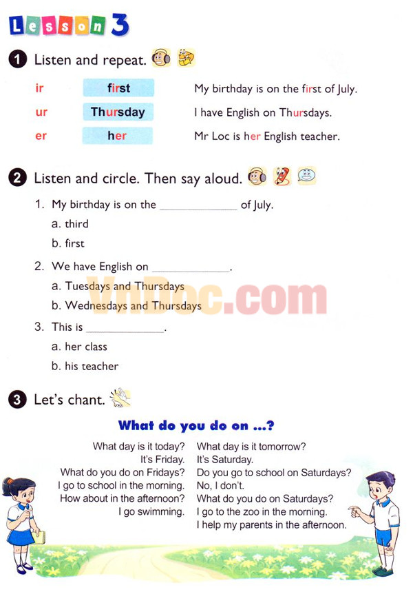 Unit 3 What day is it today? 