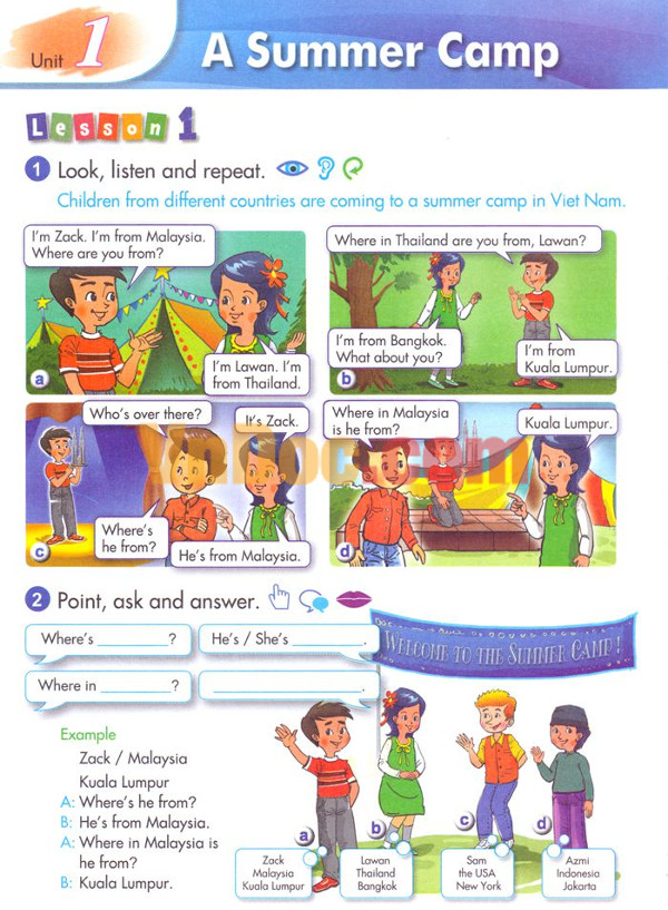 Bài tập Tiếng Anh lớp 5 Unit 1 Tiếng Anh lớp 5 Chương trình mới Unit 1: A Summer Camp