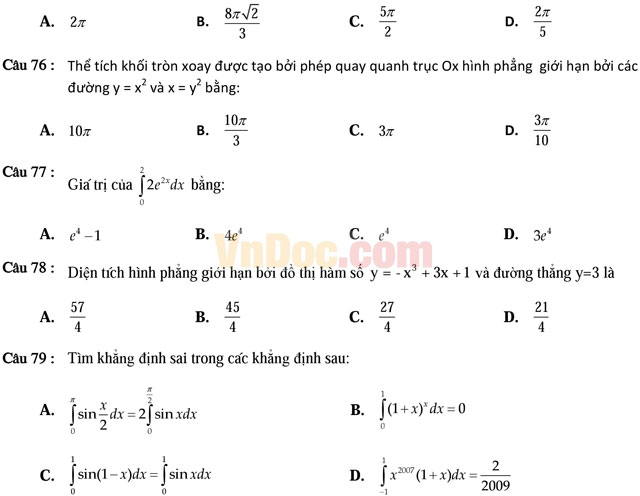 600 câu trắc nghiệm chuyên đề tích phân và ứng dụng