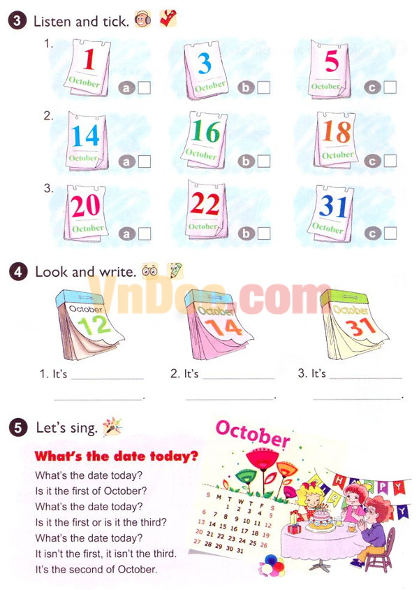 Bài tập Tiếng Anh lớp 4 Unit 4 Từ vựng tiếng anh lớp 4