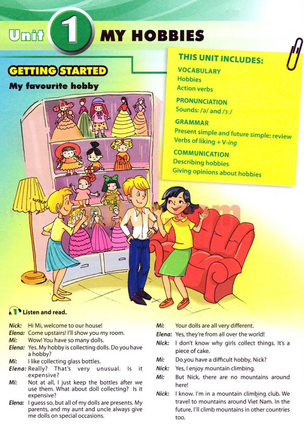 Tiếng Anh lớp 7 Chương trình mới Unit 1 Tiếng Anh lớp 7 Chương trình mới Unit 1: My hobbies