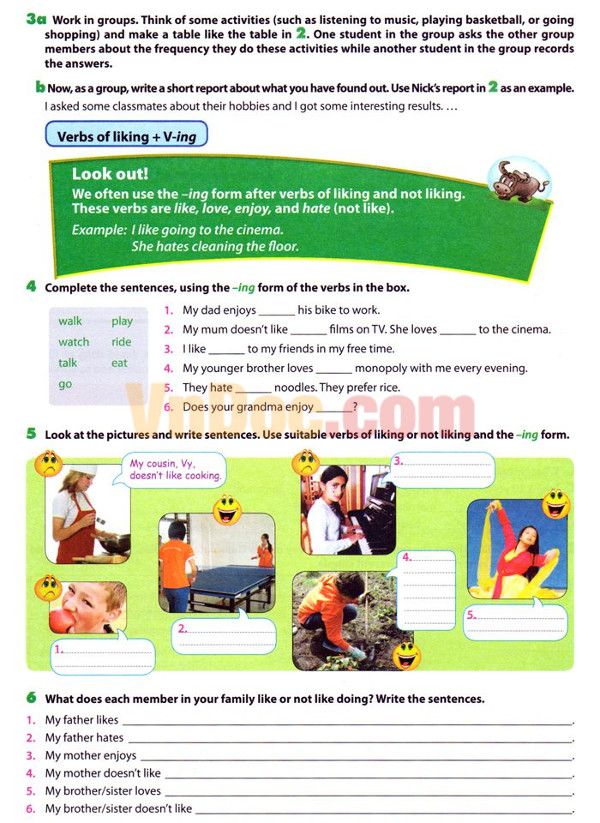 Bài tập Tiếng Anh lớp 7 Unit 1 Bài tập tự luận Tiếng Anh lớp 7 Unit 1 có đáp án