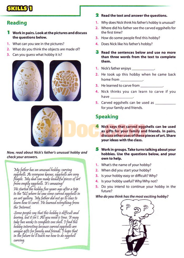 Bài tập tiếng Anh lớp 7 Bài nghe nói tiếng Anh lớp 7 Unit 1