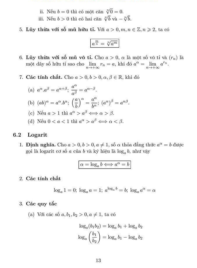Công thức giải nhanh trắc nghiệm Toán THPT Quốc gia