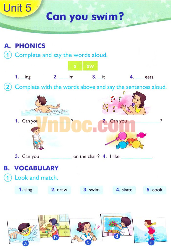 Bài tập tiếng anh lớp 4 Unit 5 có đáp án Bài tập tiếng anh lớp 4 Unit 5