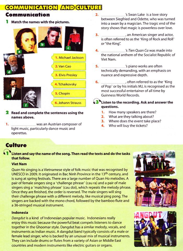 Bài tập bổ trợ Unit 3 Tiếng Anh lớp 10 