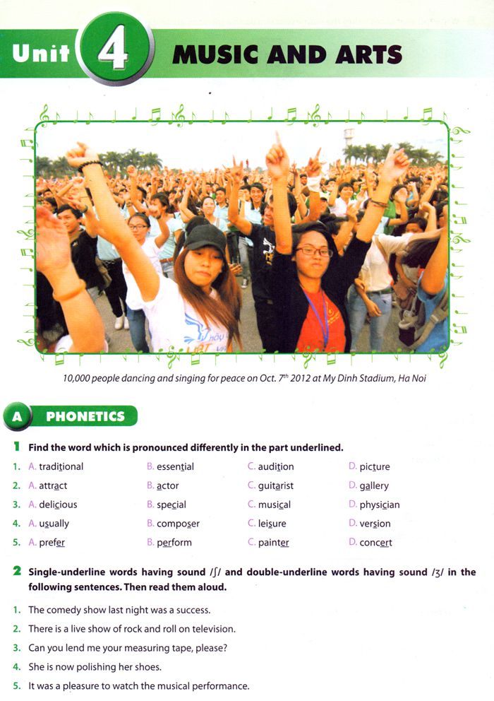 Tiếng Anh lớp 7 Chương trình mới Unit 4: Music and Arts