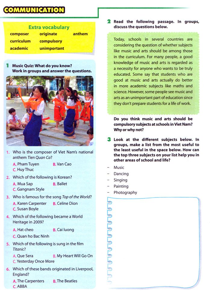 Tiếng Ạnh lớp 7 trung học cơ sở