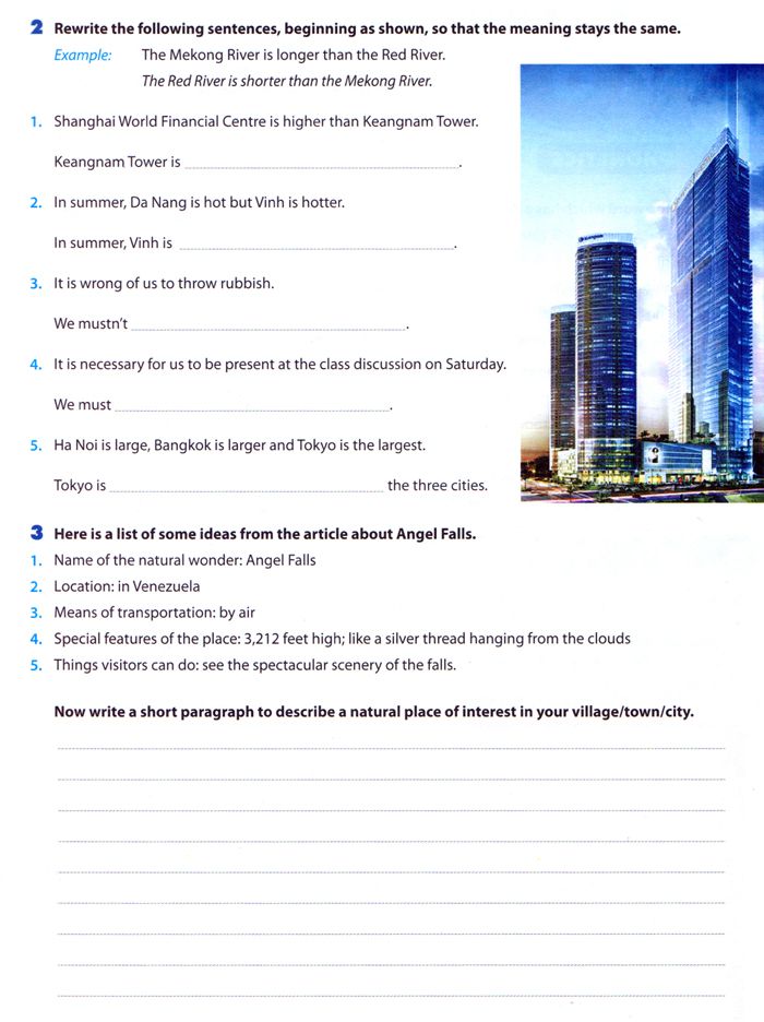 Bài tập Tiếng Anh lớp 6 Chương trình mới Unit 5 Tiếng Anh lớp 6 Chương trình mới Unit 5: Natural wonders of the word