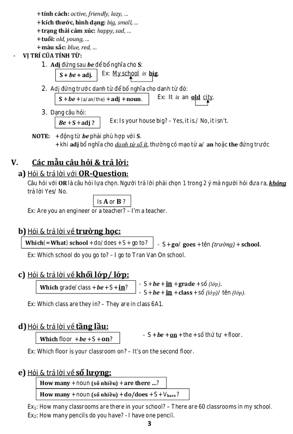 Ngữ pháp Tiếng Anh lớp 6 học kỳ 1 Ngữ pháp Tiếng Anh lớp 6