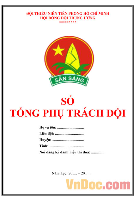 Mẫu sổ tổng phụ trách đội