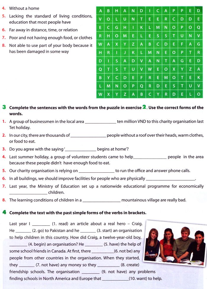 Bài tập tiếng Anh lớp 10 unit 4 có đáp án