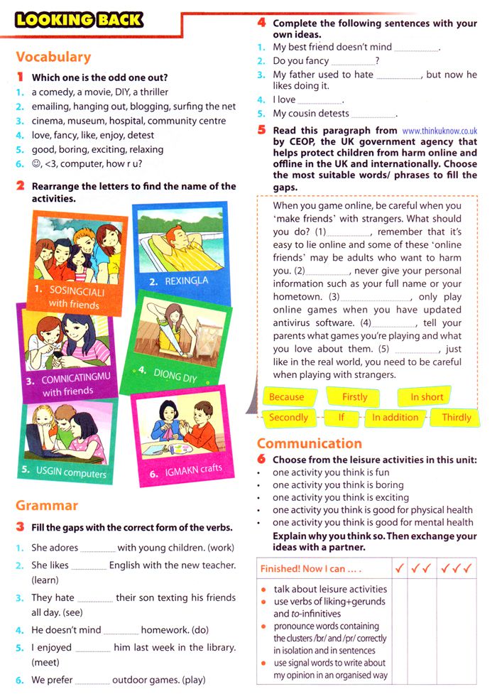 Bài tập Tiếng Anh lớp 8 Unit 1