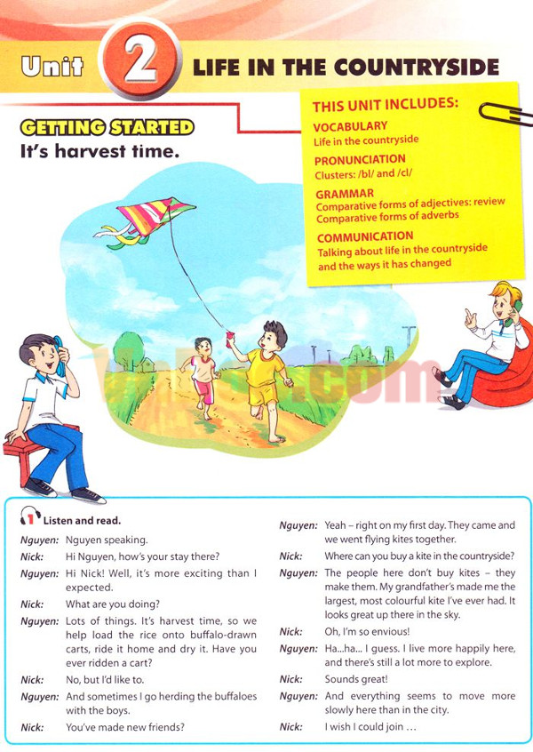 Tiếng Anh lớp 8 Chương trình mới Unit 2 Tiếng Anh lớp 8 Chương trình mới Unit 2: Life in the Countryside