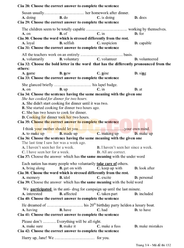 Từ vựng và ngữ pháp tiếng anh lớp 11 đầy đủ