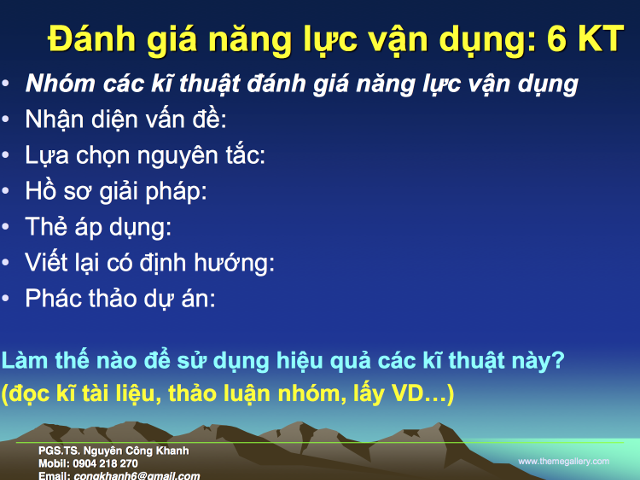 Đánh giá năng lực vận dụng
