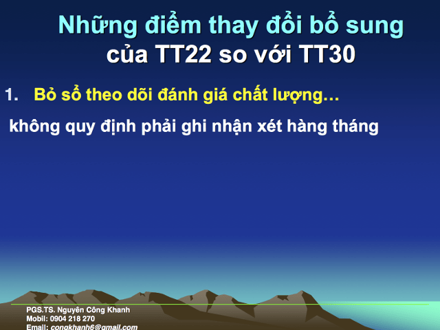 Những điểm mới của Thông tư 22