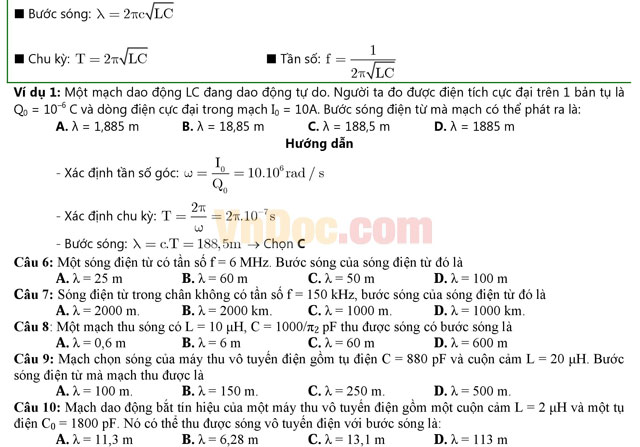 Bài tập thu phát sóng điện từ