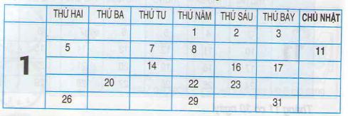 Giải bài tập Ngày, tháng. Thực hành xem lịch Giải bài tập trang 79, 80 SGK Toán 2