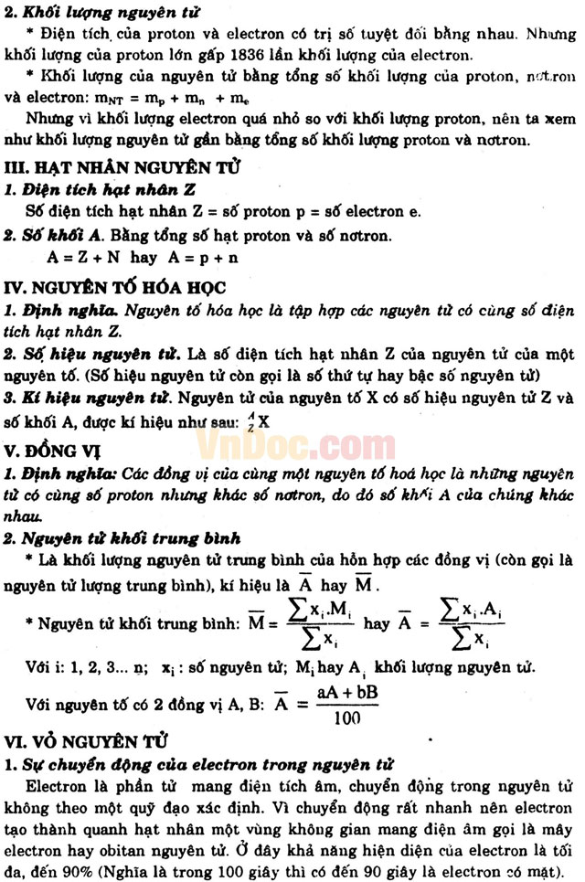 Kiến thức cơ bản Hóa học 10