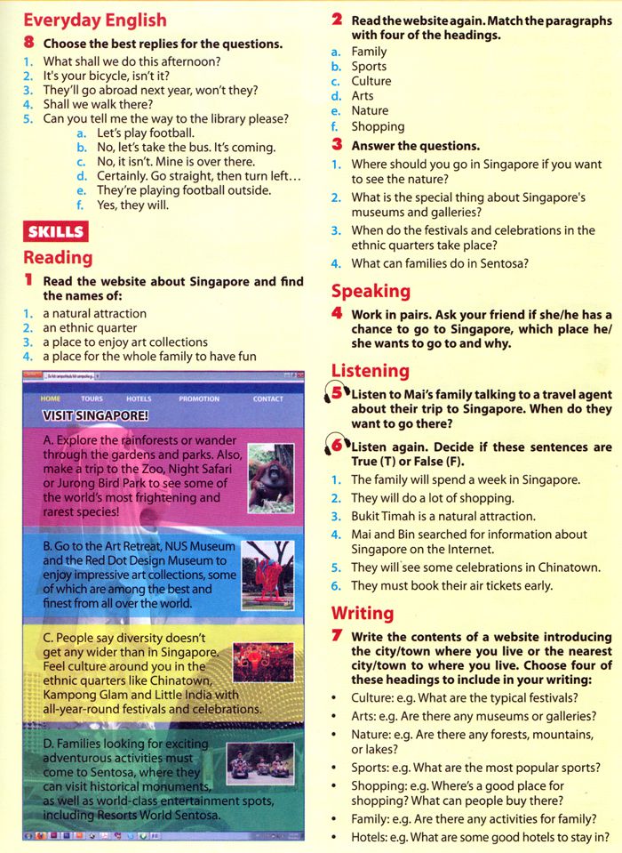 Review Unit 4, 5, 6 Tiếng Anh lớp 6 Chương trình Thí điểm