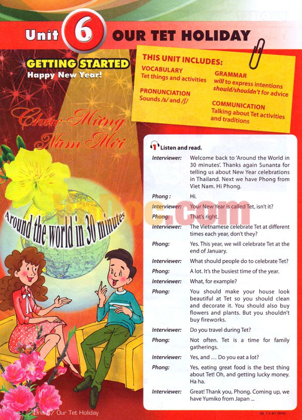 Tiếng Anh lớp 6 Chương trình mới Unit 6: OUR TET HOLIDAY