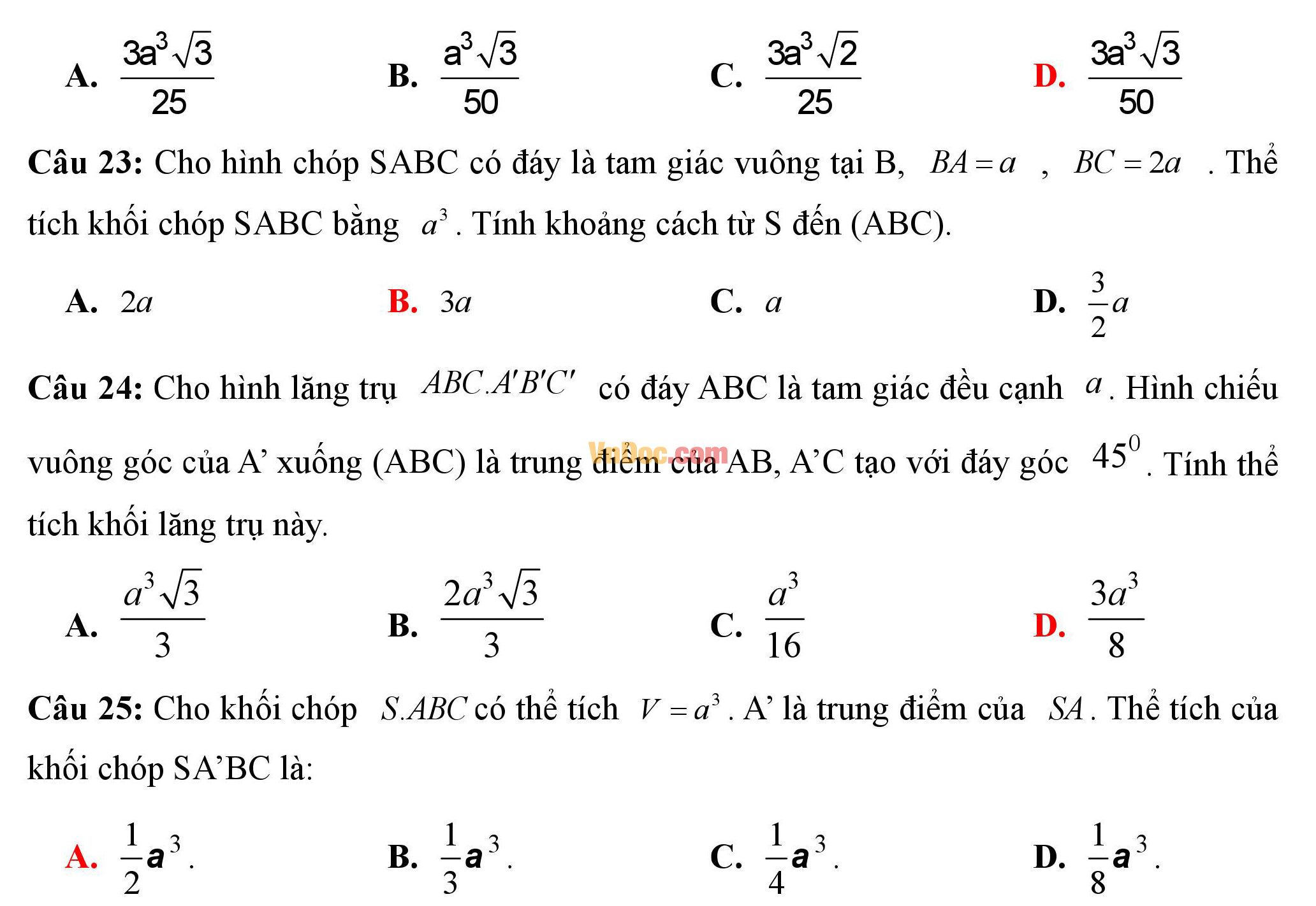 Đề kiểm tra 1 tiết hk1 môn toán lớp 12