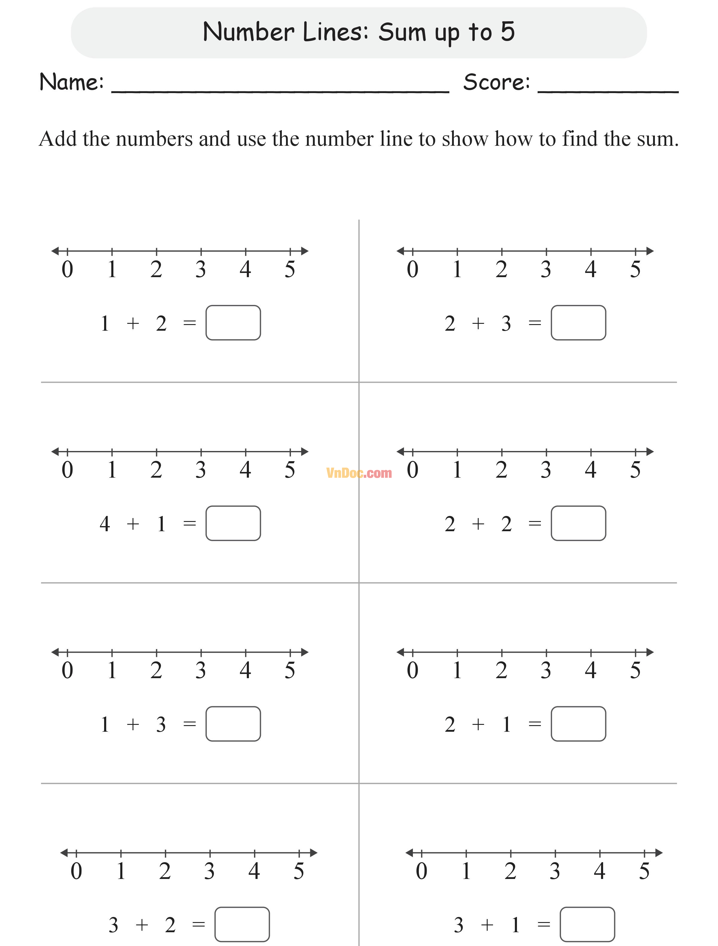 Number lines Học Toán Tiếng Anh lớp 1 bài 2