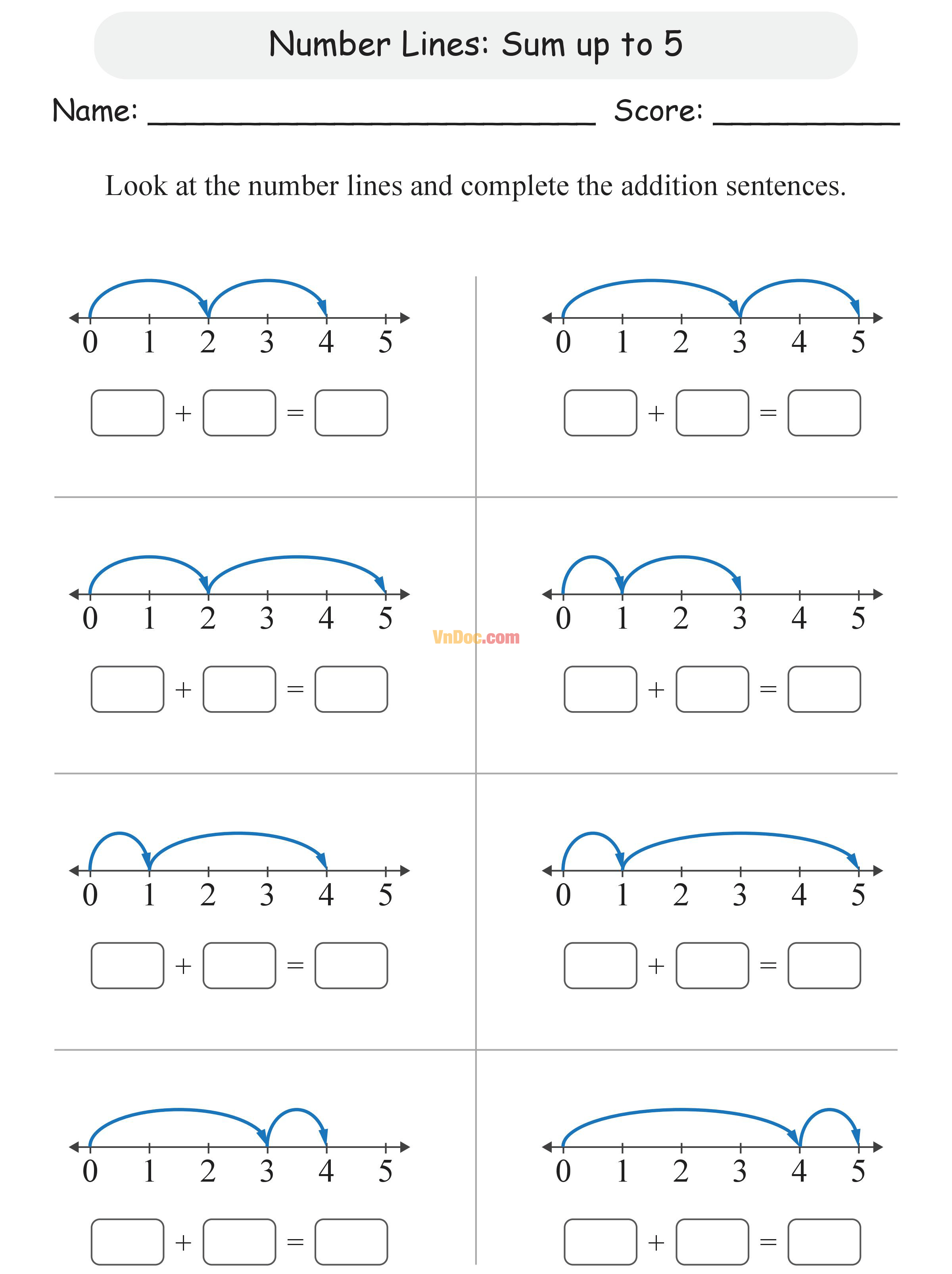 Number lines Học Toán Tiếng Anh lớp 1 bài 2