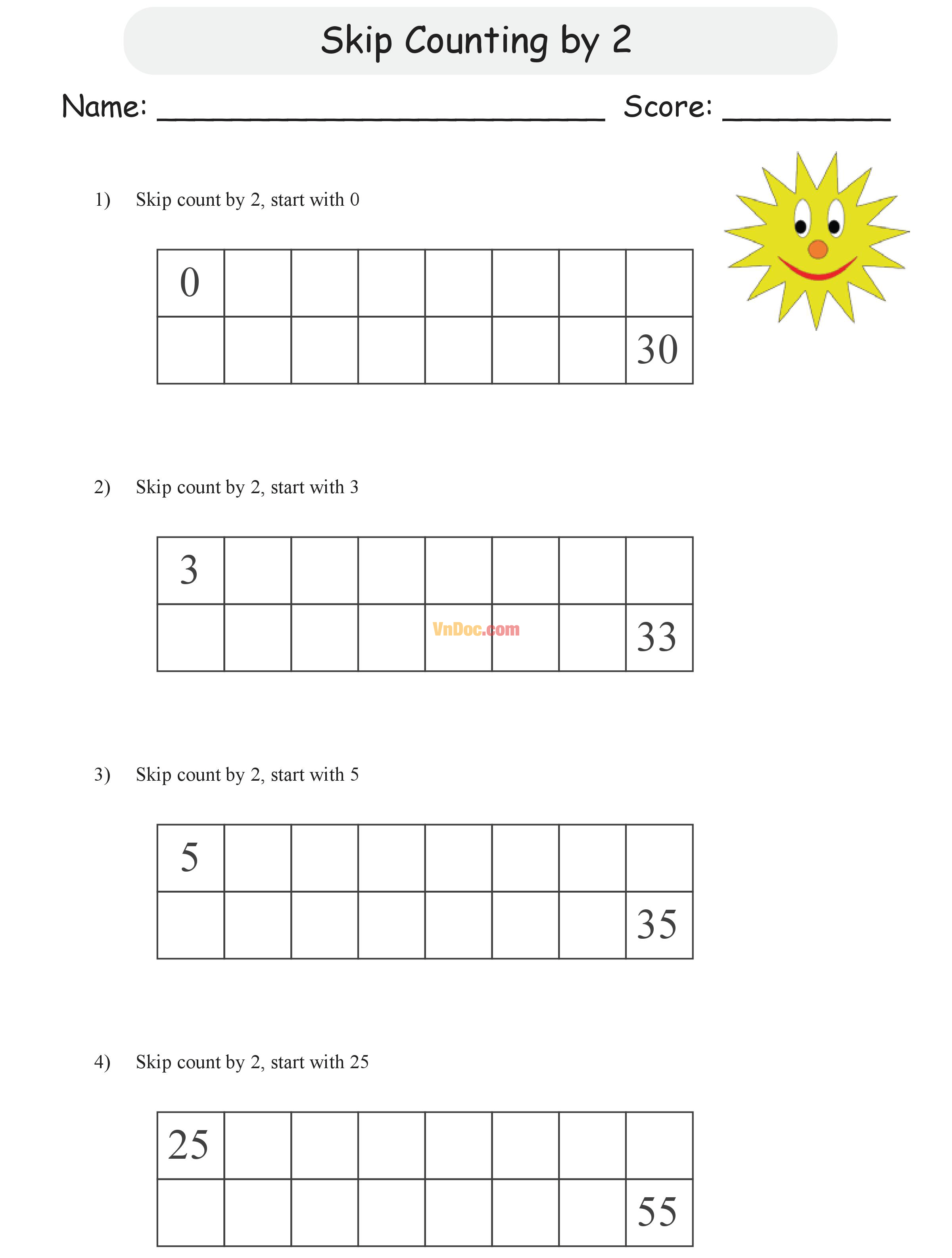 Skip Counting by 1 Digit Học Toán Tiếng Anh lớp 1 bài 5