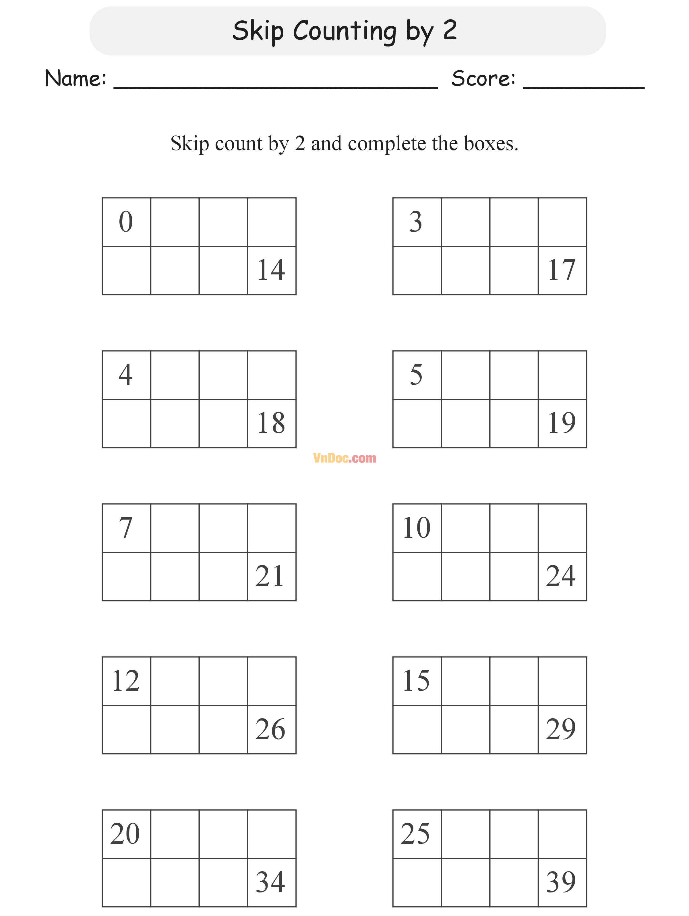 Skip Counting by 1 Digit Học Toán Tiếng Anh lớp 1 bài 5